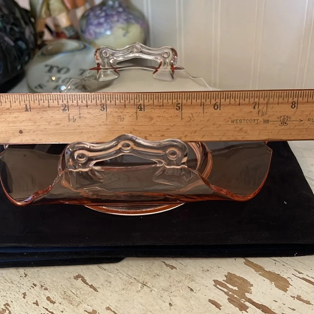 Elegant Pink depression Glass Candy  Dish
